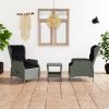 Garden Lounge Set Light Grey, Black