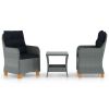 Garden Lounge Set Light Grey and Black