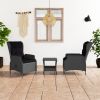 Garden Lounge Set Dark Grey, Black