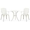 3 Piece Bistro Set Cast Aluminum White