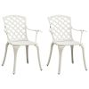 Patio Chairs 2 pcs Cast Aluminum White