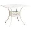 Patio Table White 35.4"x35.4"x28.7" Cast Aluminum
