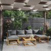 Garden Lounge Set Dark grey cushions, Natural wood
