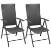 Garden Chair Set of 2 Black PE rattan, aluminum Standard