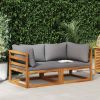 Sectional Corner Sofas 2 pcs with Cushions Dark Gray
