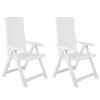 Garden Chair Set of 2 White Plastic Standard