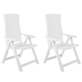 Garden Chair Set of 2 White Plastic Standard