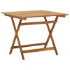 Garden Table Natural Solid Acacia wood Medium Foldable
