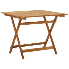 Garden Table Natural Solid Acacia wood Medium Foldable