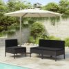 Garden Chair Set of 3 Black