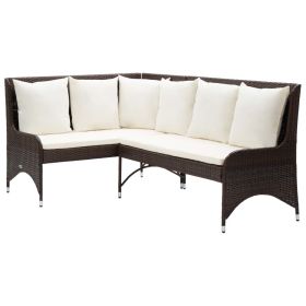 Garden Sofa Set of 2 Brown and cream white