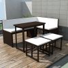 Garden Furniture Set Brown, Cream White