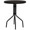 Bistro Set Black PVC rattan, steel, glass 3-piece set Stackable