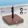 Square Patio Umbrella Base, 42 lbs Concrete Heavy Duty Umbrella Base with Holder for 1.25"/1.5" Poles for Outdoor, Lawn, Poolside, Coffee