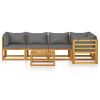 Garden Lounge Set Dark Grey Solid Acacia wood Large Modular