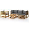 Garden Lounge Set Dark Gray Solid acacia wood Medium Modular