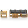 Garden Lounge Set Dark Gray Solid acacia wood Medium Modular