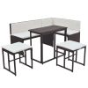 Garden Furniture Set Brown, Cream White