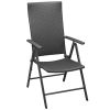 Garden Chair Set of 2 Black PE rattan, aluminum Standard