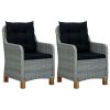 Garden Lounge Set Light Grey and Black