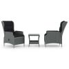 Garden Lounge Set Light Grey, Black