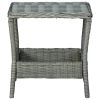 Garden Table Light gray PE rattan, powder-coated steel, PP board