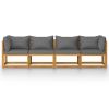 Garden Sofa Dark grey Solid acacia wood, 100% polyester 4-seater