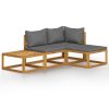 Garden Lounge Set Dark grey Solid Acacia wood with an oil finish