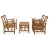 4 Piece Patio Lounge Set Solid Acacia Wood