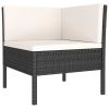 Garden Furniture Set Black and Cream White