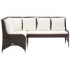 Garden Sofa Set of 2 Brown and cream white