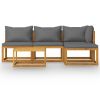 Garden Lounge Set Dark grey Solid Acacia wood Modular, customizable