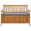 Patio Storage Bench 47.2" Solid Acacia Wood