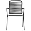Garden Chair Set of 4 Black Cotton rope Standard