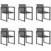 Outdoor Dining Set Gray Poly Rattan 7 Piece Removable Covers