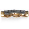 Garden Lounge Set Dark grey wood