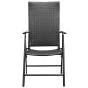 Garden Chair Set of 2 Black PE rattan, aluminum Standard