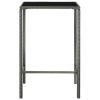 Patio Bar Table Gray 27.6"x27.6"x43.3" Poly Rattan and Glass
