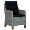 Garden Lounge Set Light Grey and Black