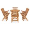 Outdoor Dining Set Natural Teak Solid Teak Wood Medium Foldable