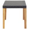 Garden Bench Black Poly Rattan and Solid Acacia Wood Medium