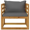 Wooden Chair Dark Grey, Natural Wood Solid Acacia Wood Standard