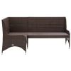 Garden Sofa Set of 2 Brown and cream white
