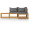 Garden Lounge Set Dark grey Solid Acacia wood with an oil finish