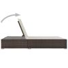 Sunlounger Brown PE rattan, powder-coated steel, polyester Double
