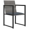 Outdoor Dining Set Gray Poly Rattan 7 Piece Removable Covers