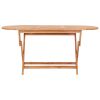 Outdoor Dining Set Natural Teak Solid Teak Wood Medium Foldable