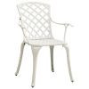 3 Piece Bistro Set Cast Aluminum White