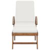 Sunlounger Set of 2 Cream Solid Teak Wood Extra Long
