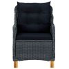 Garden Chair Set of 2 Dark Grey Round PE Rattan Standard